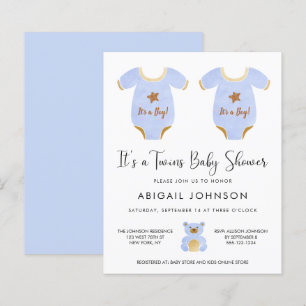 Budget Twin Boys Baby Dusche Einladung