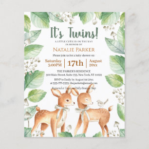 Budget Twins Forest Woodland Floral Baby Dusche