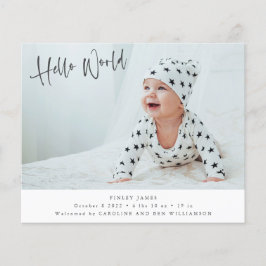 Budget Two Foto Hello World Birth Ankündigung