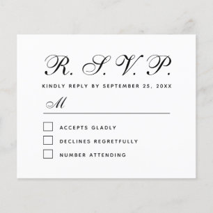 Budget UAWG Black and White Wedding Response Card