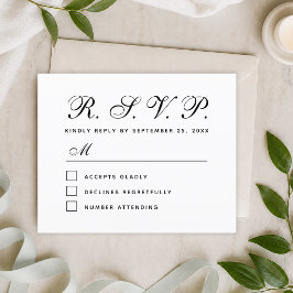 Budget UAWG Black and White Wedding Response Card