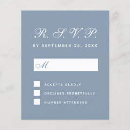 Budget UAWG Dusty Blue White Script Response Card