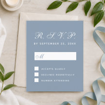 Budget UAWG Dusty Blue White Script Response Card