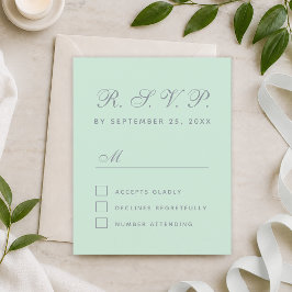 Budget UAWG Mint Green Grey Script Response Card