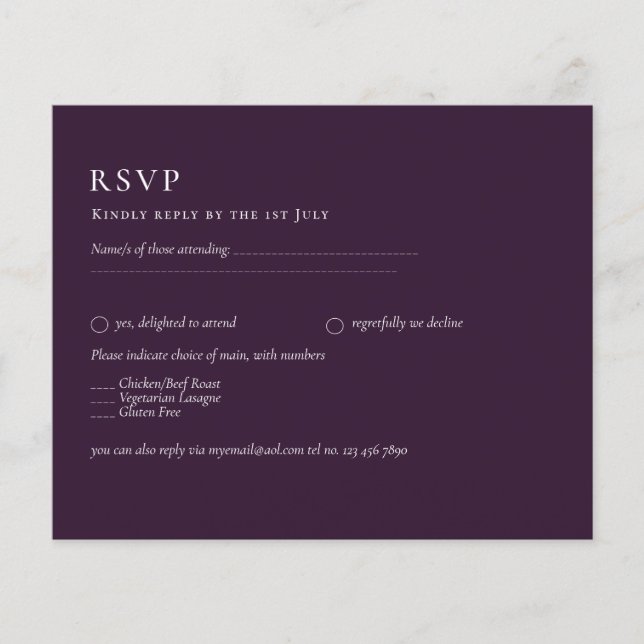 BUDGET UAWG Plum Lila Monochrome Moderne Hochzeit Flyer (Vorne)