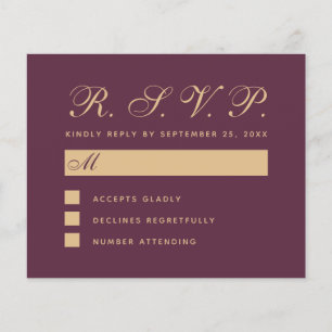 Budget UAWG Wine Color Wedding Card