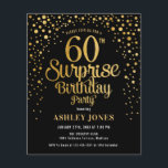 Budget Überraschung 60. Geburtstag Black & Gold Ei Flyer<br><div class="desc">Budget Überraschung 60. Geburtstagsparty Einladung Flyer. Elegantes Design in Schwarz und Imitat Glitzer Gold. Features stilvolle Skript-Schriftart und Konfetti. Nachricht, wenn du ein Alter brauchst. *** Bitte beachten Sie, dass dieses Design auf einem sehr dünnen Flyer gedruckt wird und nicht mit Umschlägen versehen ist. Ideal für preisgünstige Einladungen. Wenn Sie...</div>