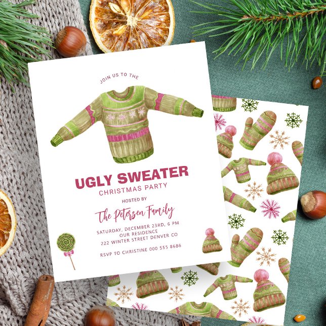 Budget Ugly Sweater Weihnachts-Party Einladung (Von Creator hochgeladen)