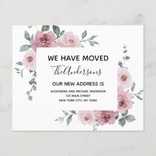 Budget Umzug Ankündigung Dusty Pink Floral Flyer