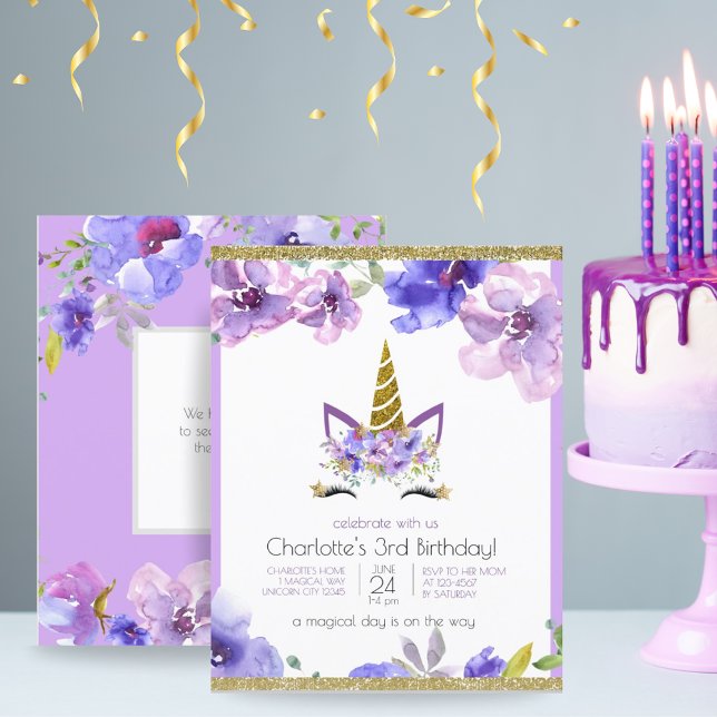 Budget Unicorn Girl Lila Birthday Party (Budget Unicorn Girl Purple Birthday Party)