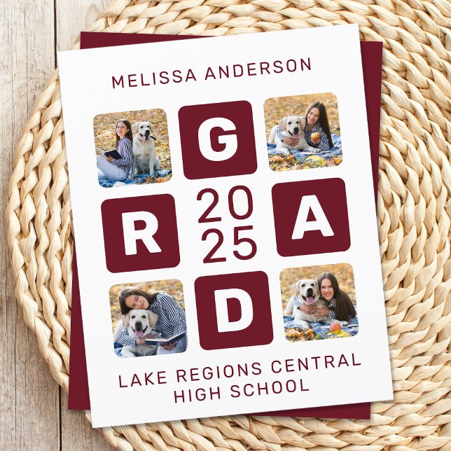 Budget Unique Grad Burgund 4 Foto Abschluss (Von Creator hochgeladen)