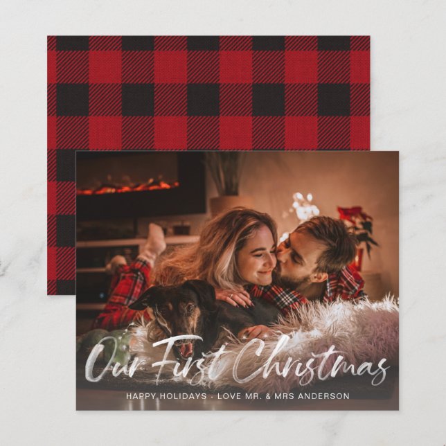 Budget Unser erstes Weihnachtsbüffel Karo Foto (Vorne/Hinten)