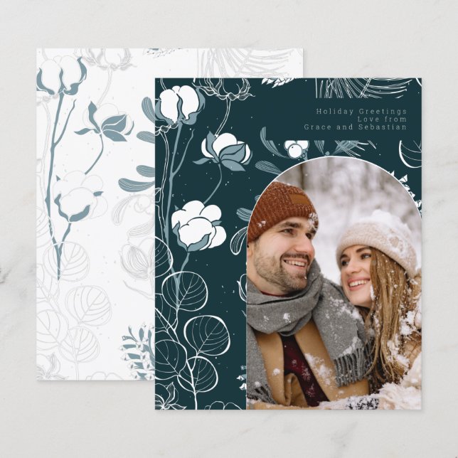 BUDGET Urlaub Winter Botanisches Foto Personalisie (Vorne/Hinten)
