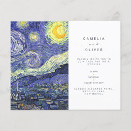 BUDGET Van Gough Starry Night Wedite Einladung QR  Flyer