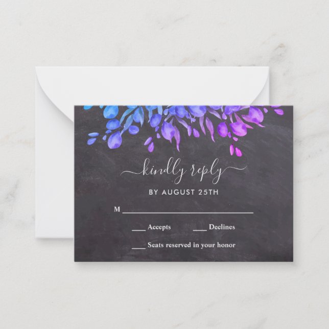 Budget Vert Foliage Rustique S Mariage Carte RSVP (Devant)