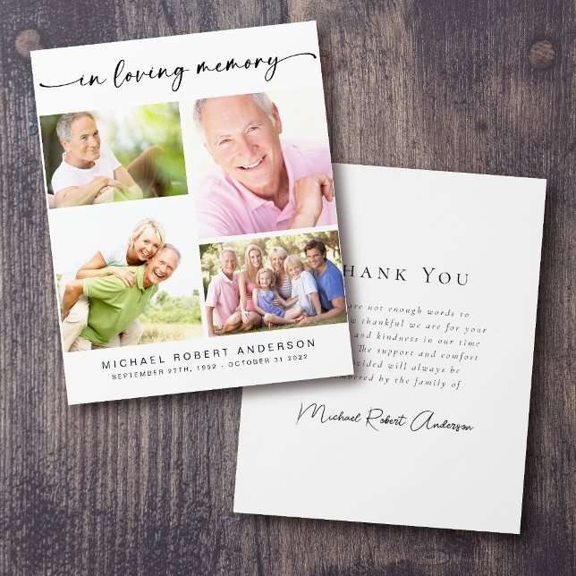 Budget Vier Foto Beerdigung Danke Flyer (Von Creator hochgeladen)