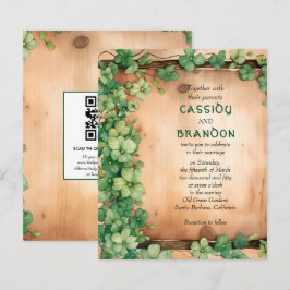 BUDGET Vine St Patrick's Day QR Hochzeit Einladung