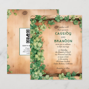 BUDGET Vine St Patrick's Day QR Hochzeit Einladung