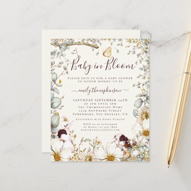 Budget Vintag Bunnies Baby in Bloom Cream laden (Vorderseite/Rückseite Beispiel)