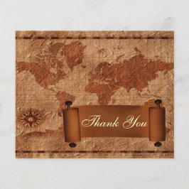 Budget Vintag Map Wedding Dankeschön Karten