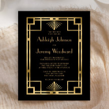 Budget Vintage Deko-Black-Gold-Hochzeit der 1920er