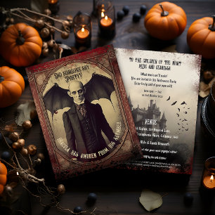 Budget Vintage Dracula Halloween-Einladung Postkarte