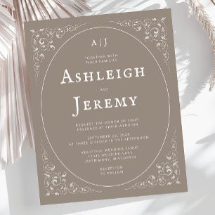 Budget Vintage Laubwerk Taupe Hochzeit