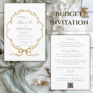 Budget Vintage Rahmen Elegante Hochzeit Einladung