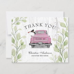Budget Vintage Rosa LKW Abschluss Danke