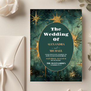 Budget Vintage Wasserfarbe Himmelhochzeit-Hochzeit Flyer