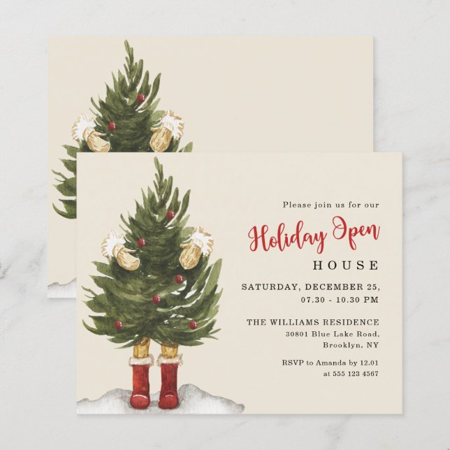 Budget Vintage Weihnachtsbaum | House Party Flyer (Vorne/Hinten)
