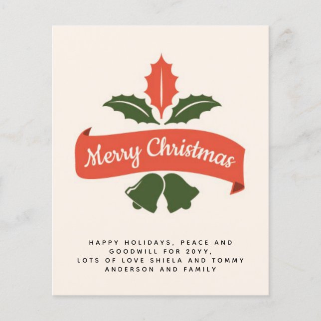 Budget Vintage Weihnachtsbrief (Vorderseite)