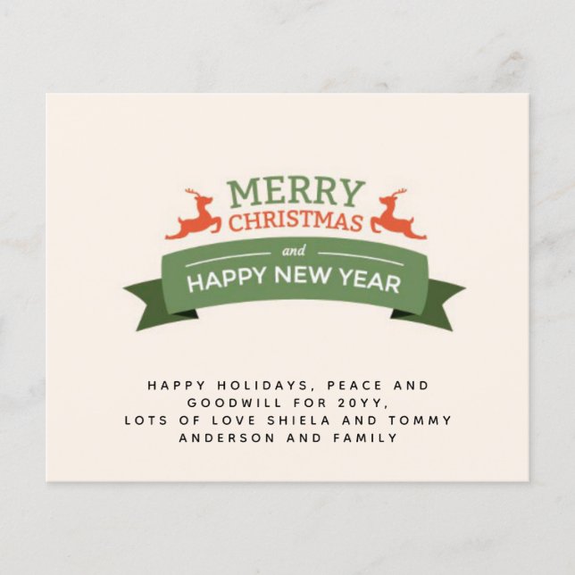 Budget Vintage Weihnachtsbrief (Vorderseite)