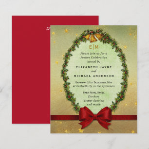 Budget Vintage Weihnachtsfeiertage Rote Gold Einla