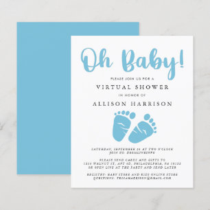 Budget Virtual Baby Dusche Blue Feet Einladung