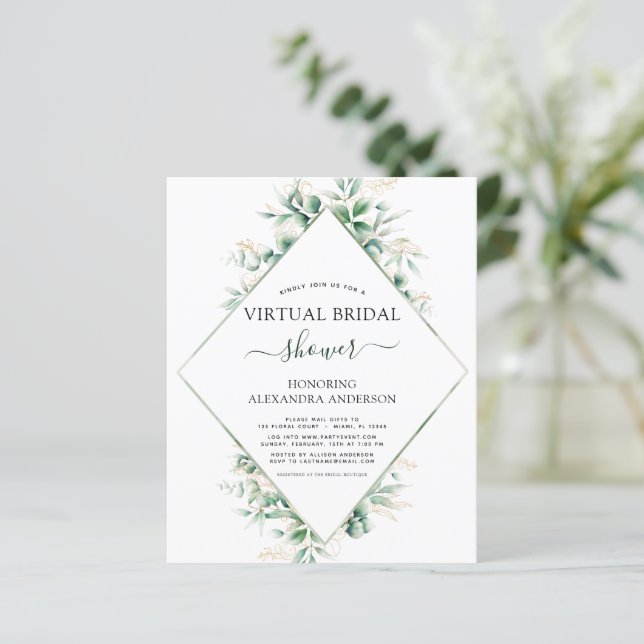 Budget Virtual Brautparty Botanische Vegetation (Stehend Vorderseite)
