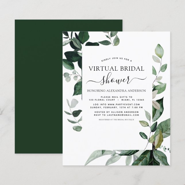 Budget Virtual Brautparty Greenery (Vorne/Hinten)