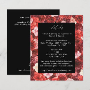 Budget Volle Rote Blumendetails - Schwarz 3