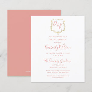 Budget Wappen Gold Blush Bridal Dusche Einladung