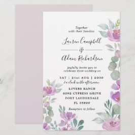 Budget Wasserfarbe Eukalyptus Pink Hochzeit Einlad