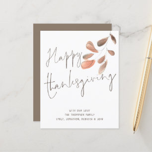 Budget Wasserfarbe Foliage Happy Thanksgiving Card