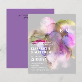 BUDGET Wasserfarbe Hochzeit Abstrakt Lila Grau