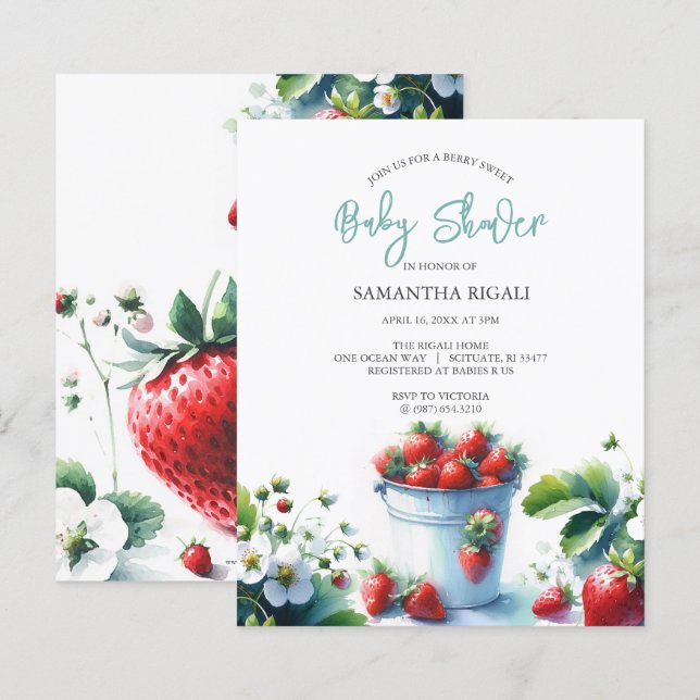 Budget Wasserfarbe Sommer Babydusche (Vorne/Hinten)