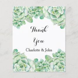 Budget Wasserfarbe Succulente Hochzeit Danke Karte
