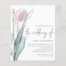 Budget Wasserfarbe Tulip Hochzeit Einladung