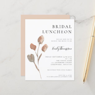 Budget Wasserfarben Blätter Bridal Luncheon Einlad