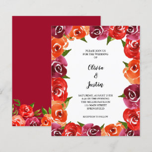 Budget Wasserfarben Blume Hochzeitseinladungen