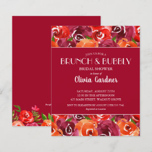 Budget Wasserfarben Blumendusche Einladungen