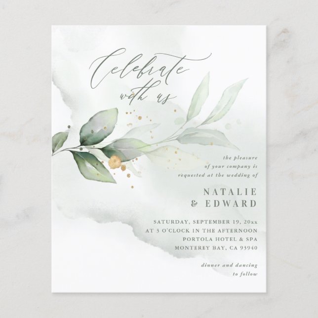 Budget Wasserfarbenfolien Metallische Goldhochzeit (Vorderseite)