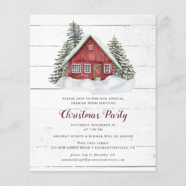 Budget Wasserfarbkabine Weihnachtsfeierliche Party Flyer (Vorne)